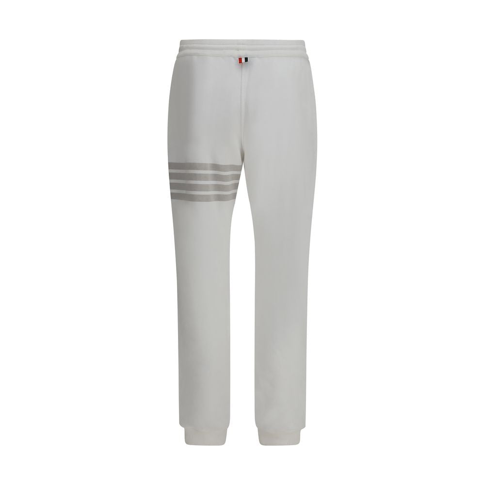 Thom Browne Joggers bianchi in cotone (Pantaloni da ginnastica)