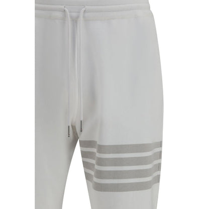Thom Browne Joggers bianchi in cotone (Pantaloni da ginnastica)