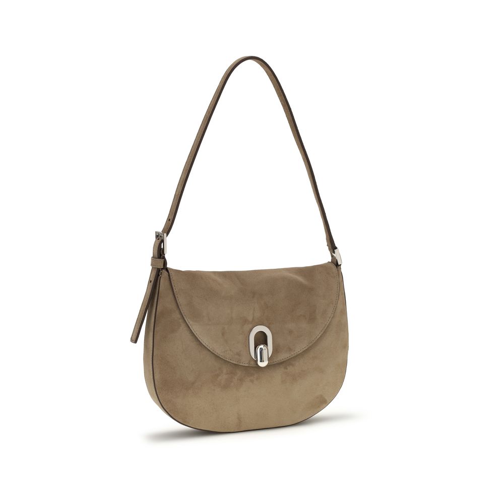 Savette Borsa a Spalla Beige in Pelle di Vitello Bos Taurus