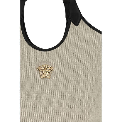 Sac à bandoulière Versace en coton beige