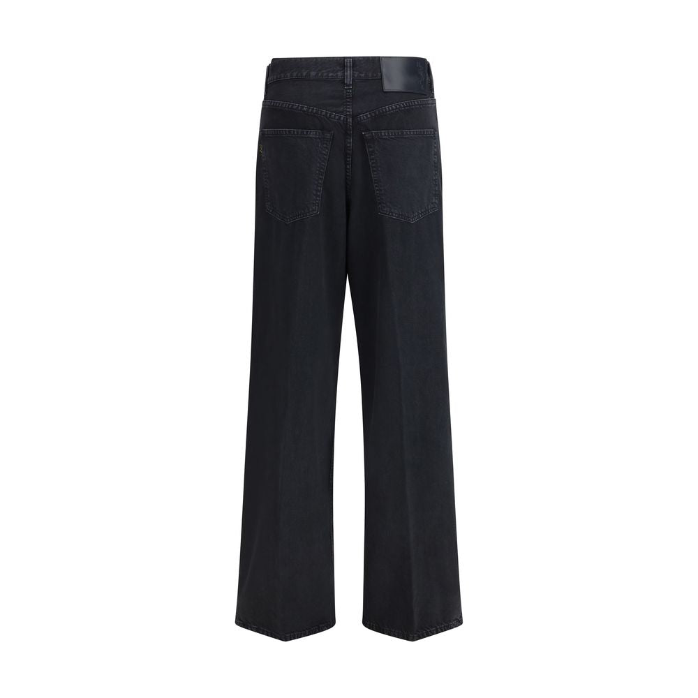 Jean en denim de coton noir Haikure