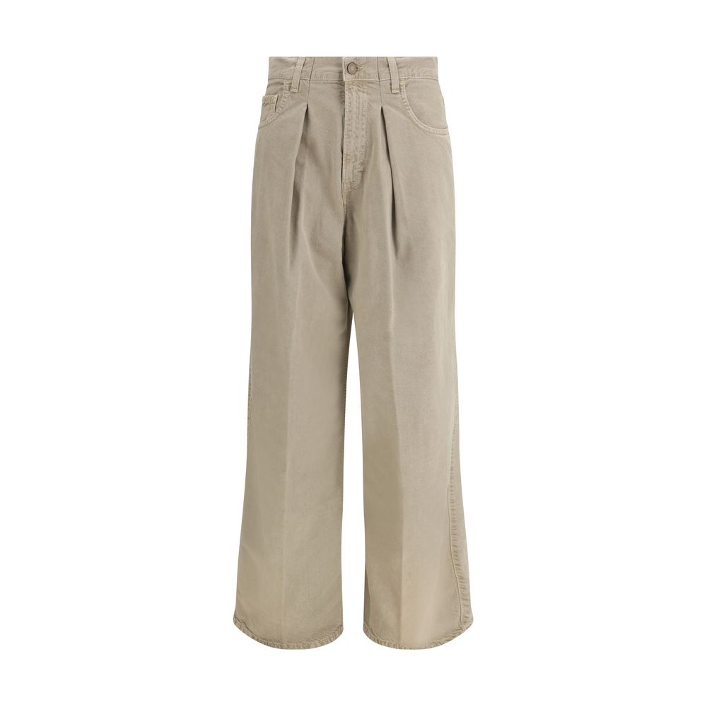 Haikure Jeans en denim de coton beige