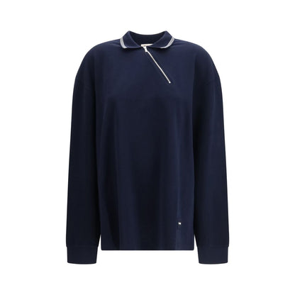 Polo in cotone blu Miu Miu