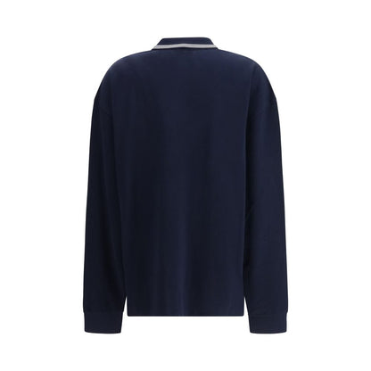 Polo in cotone blu Miu Miu