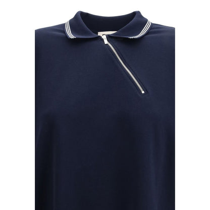 Polo in cotone blu Miu Miu