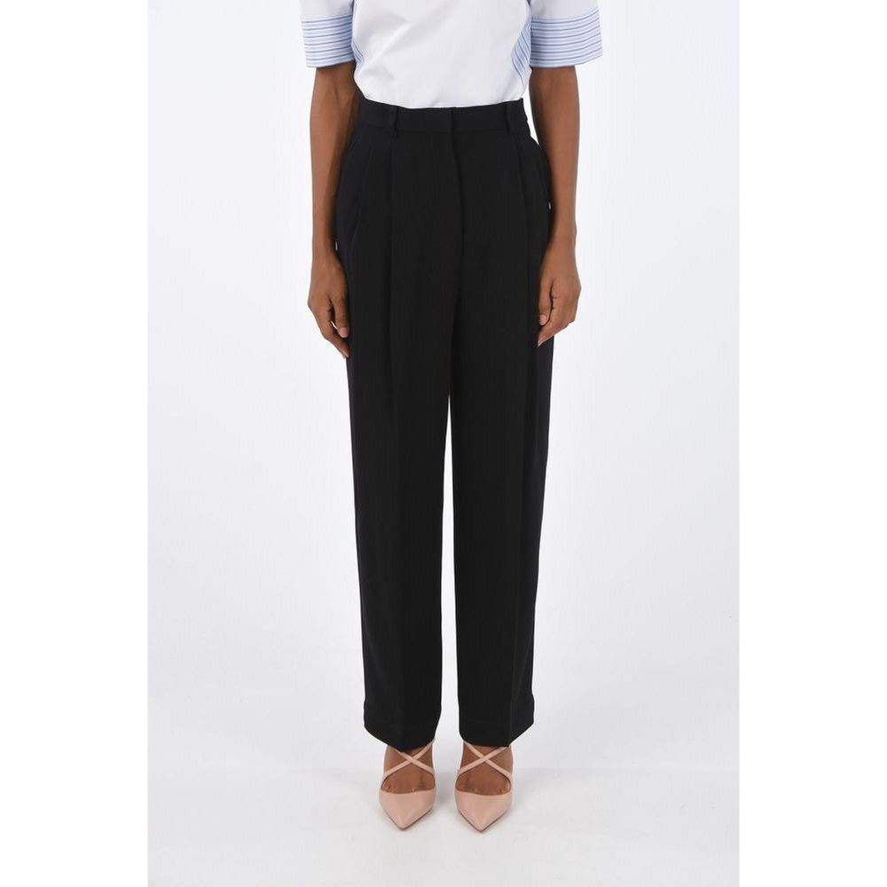 Pantalon décontracté en acétate noir Tory Burch