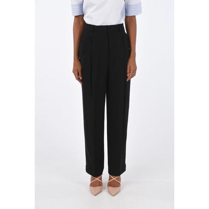 Pantaloni casual Tory Burch neri in acetato