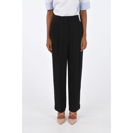 Pantaloni casual Tory Burch neri in acetato