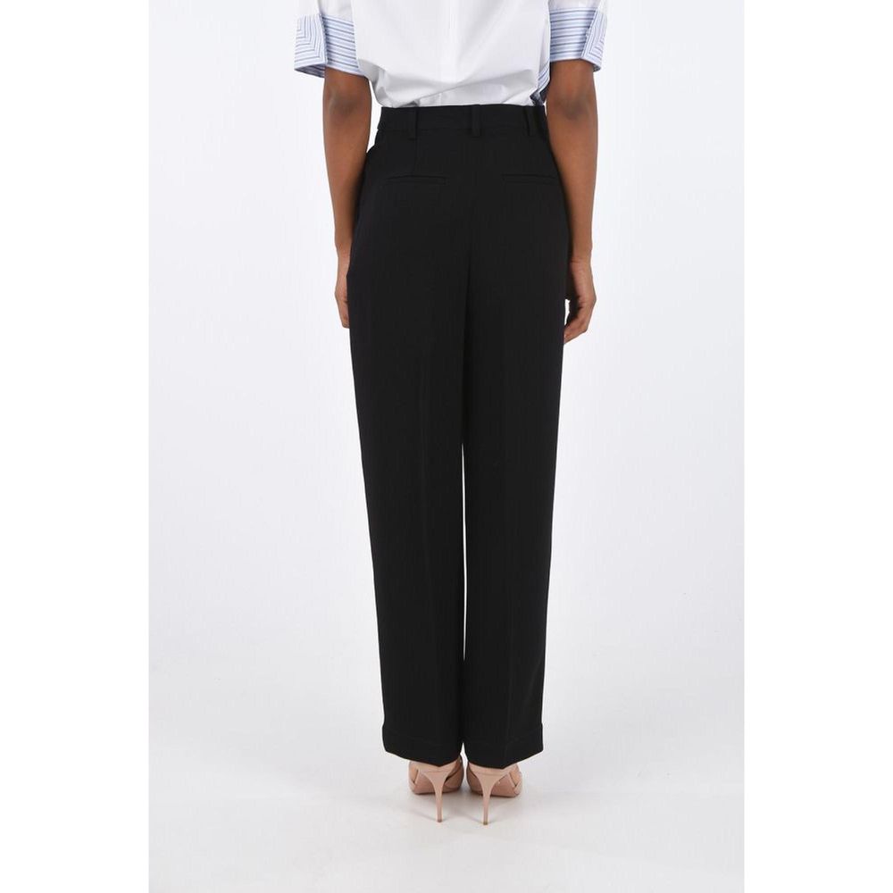 Pantalon décontracté en acétate noir Tory Burch