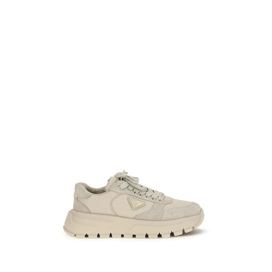 Sneakers Prada Athletic in pelle di vitello color beige
