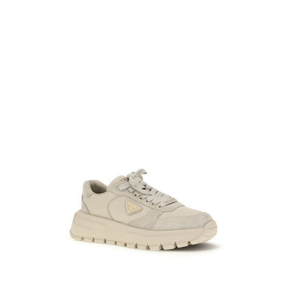 Sneakers Prada Athletic in pelle di vitello color beige