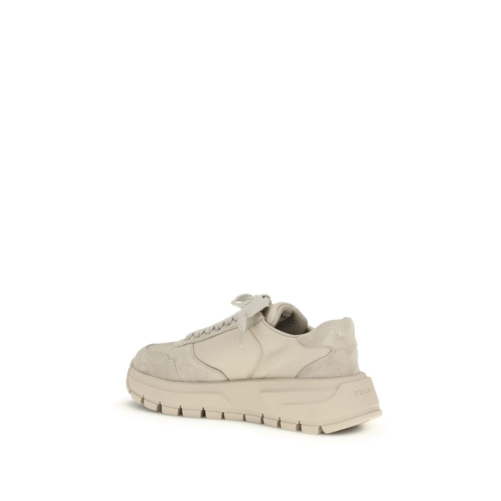 Sneakers Prada Athletic in pelle di vitello color beige