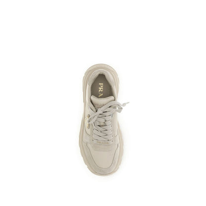 Sneakers Prada Athletic in pelle di vitello color beige
