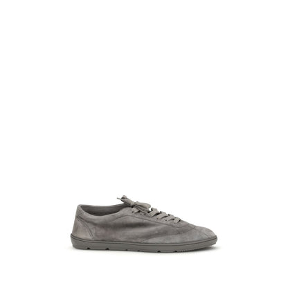 Sneakers basse Brunello Cucinelli in pelle di vitello grigia Bos Taurus