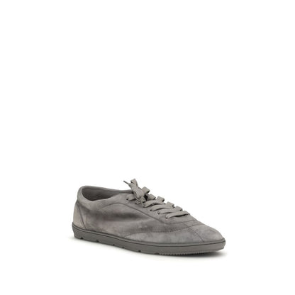 Sneakers basse Brunello Cucinelli in pelle di vitello grigia Bos Taurus