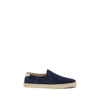 Brunello Cucinelli Espadrillas in Pelle di Vitello Blu Bos Taurus