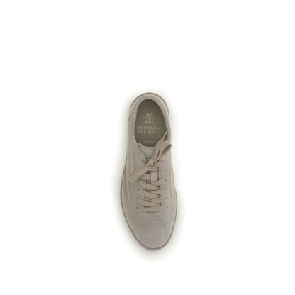 Baskets basses Brunello Cucinelli en cuir de veau beige Bos Taurus