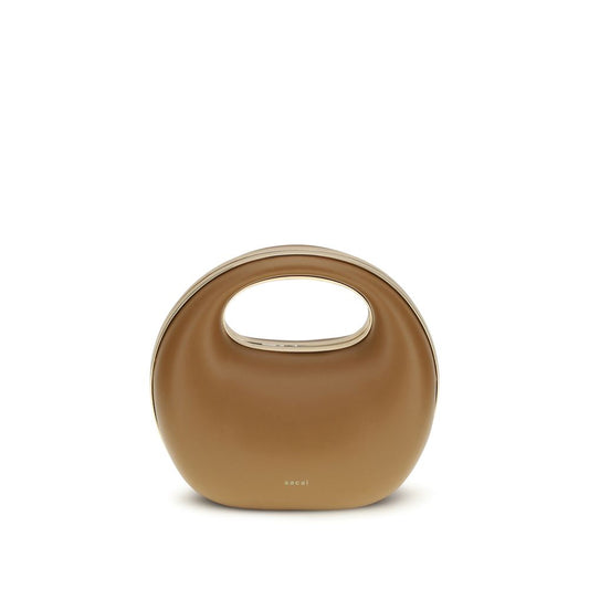 Borsa Sacai in pelle di vitello marrone Bos Taurus