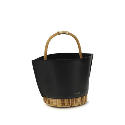 Borsa a spalla Sacai in pelle di vitello nera Bos Taurus