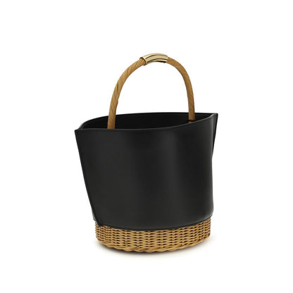 Borsa a spalla Sacai in pelle di vitello nera Bos Taurus