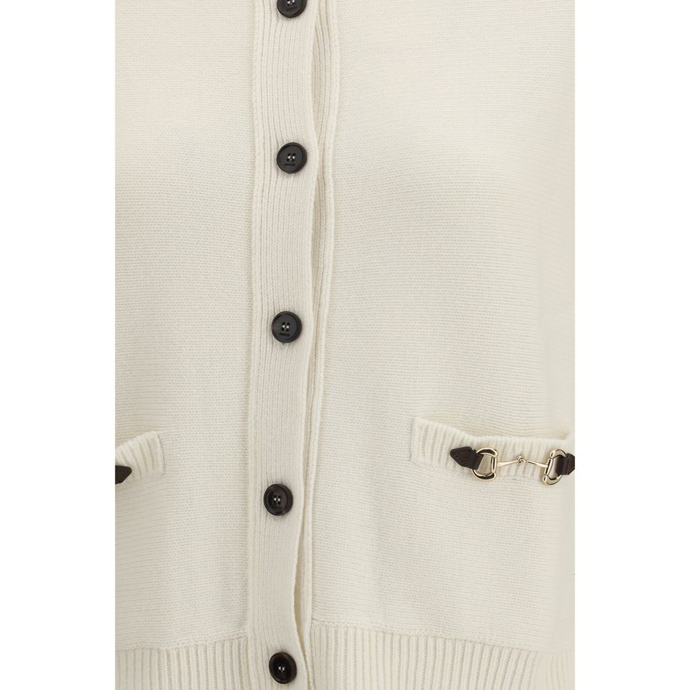 Cardigan en laine beige Gucci