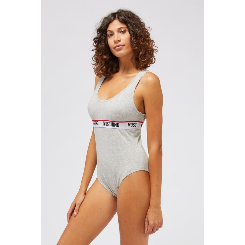 Body en coton gris Moschino