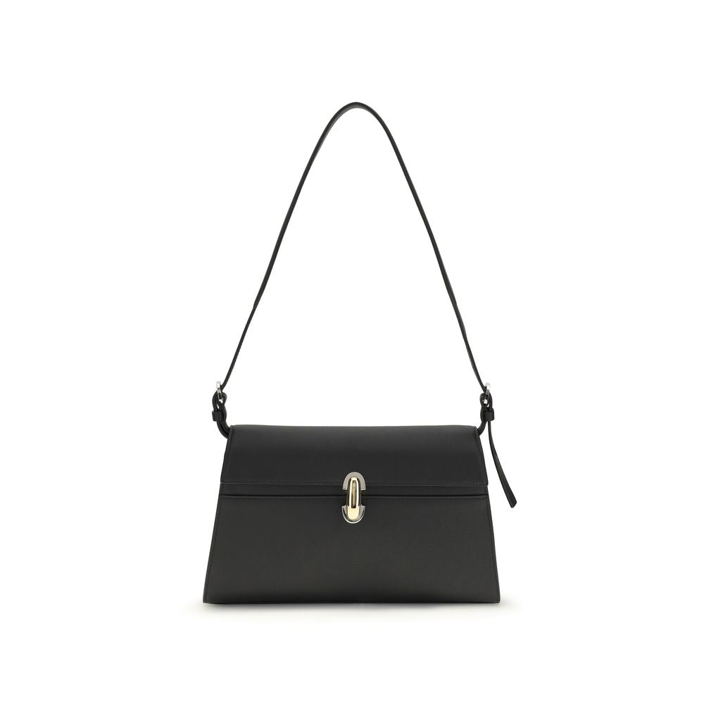 Borsa a Spalla Savette in Pelle di Vitello Nera