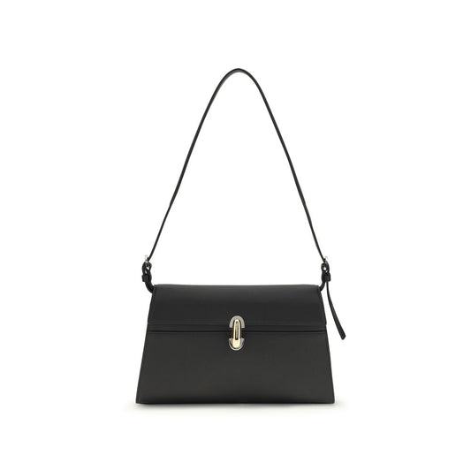 Borsa a Spalla Savette in Pelle di Vitello Nera