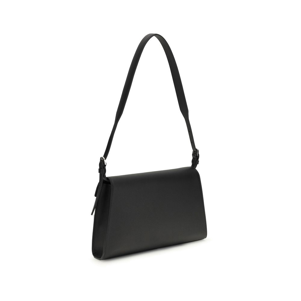 Borsa a Spalla Savette in Pelle di Vitello Nera