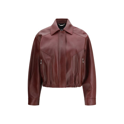 Giacca in pelle bordeaux Versace