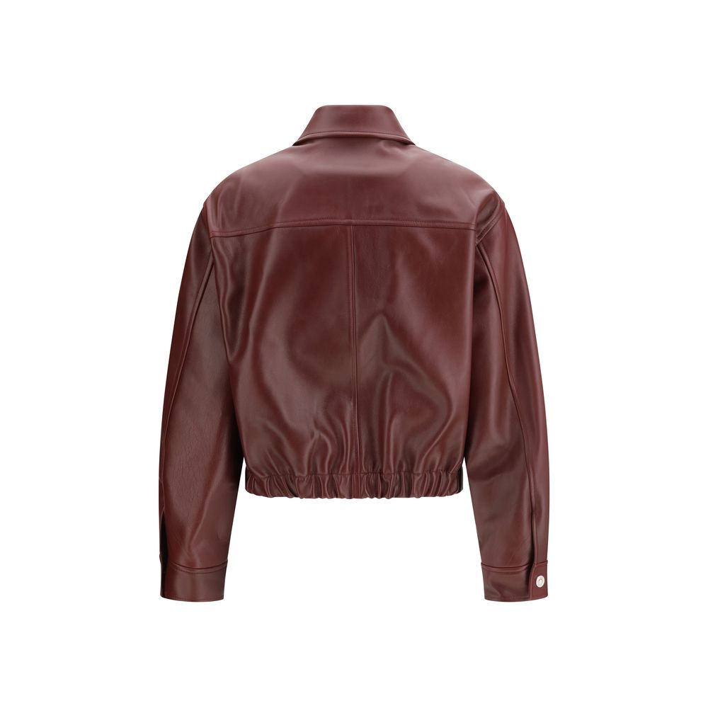 Giacca in pelle bordeaux Versace