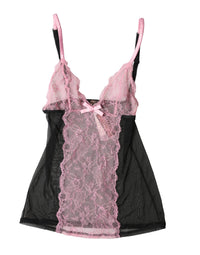 Top Intimo in Pizzo Floreale Nero e Rosa Roberto Cavalli
