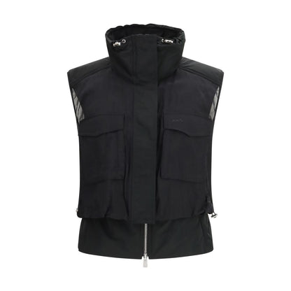 PINKO Giacca Nera Senza Maniche in Nylon
