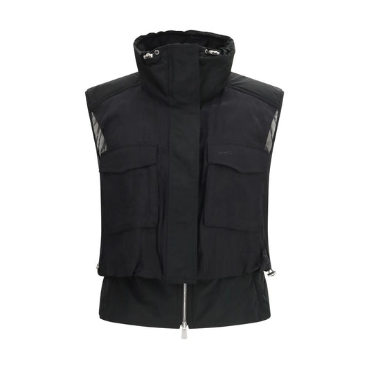 PINKO Giacca Nera Senza Maniche in Nylon