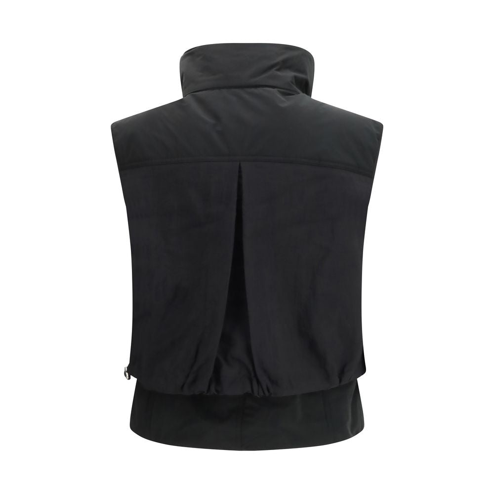 PINKO Giacca Nera Senza Maniche in Nylon