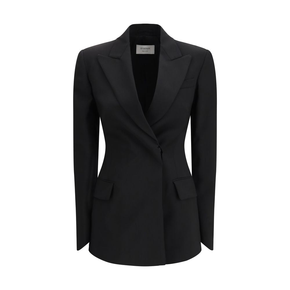Blazer in lana in pile nero Max Mara