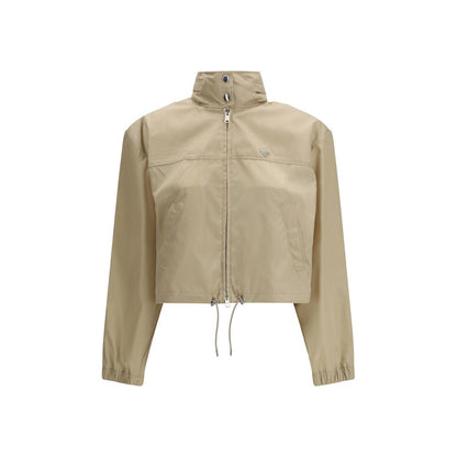 Veste Prada en coquille de polyamide recyclé beige