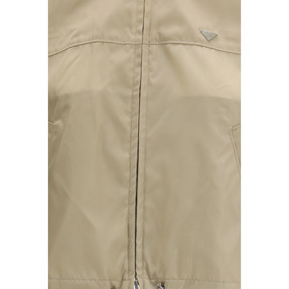 Veste Prada en coquille de polyamide recyclé beige