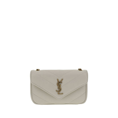 Borsa a Spalla Saint Laurent in Pelle di Agnello Ovis Aries Aries Bianca