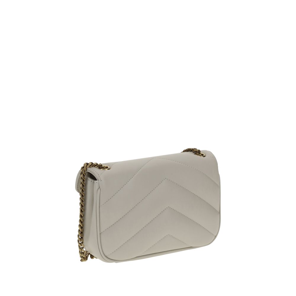Borsa a Spalla Saint Laurent in Pelle di Agnello Ovis Aries Aries Bianca