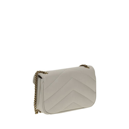 Borsa a Spalla Saint Laurent in Pelle di Agnello Ovis Aries Aries Bianca