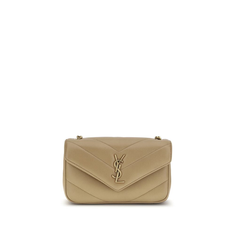 Borsa a Spalla Saint Laurent Beige in Agnello Ovis Aries Aries