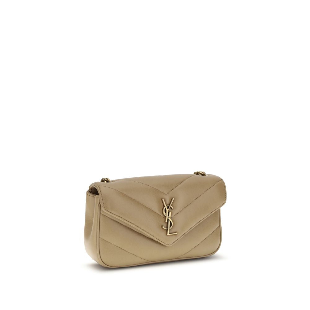 Borsa a Spalla Saint Laurent Beige in Agnello Ovis Aries Aries