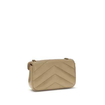 Borsa a Spalla Saint Laurent Beige in Agnello Ovis Aries Aries