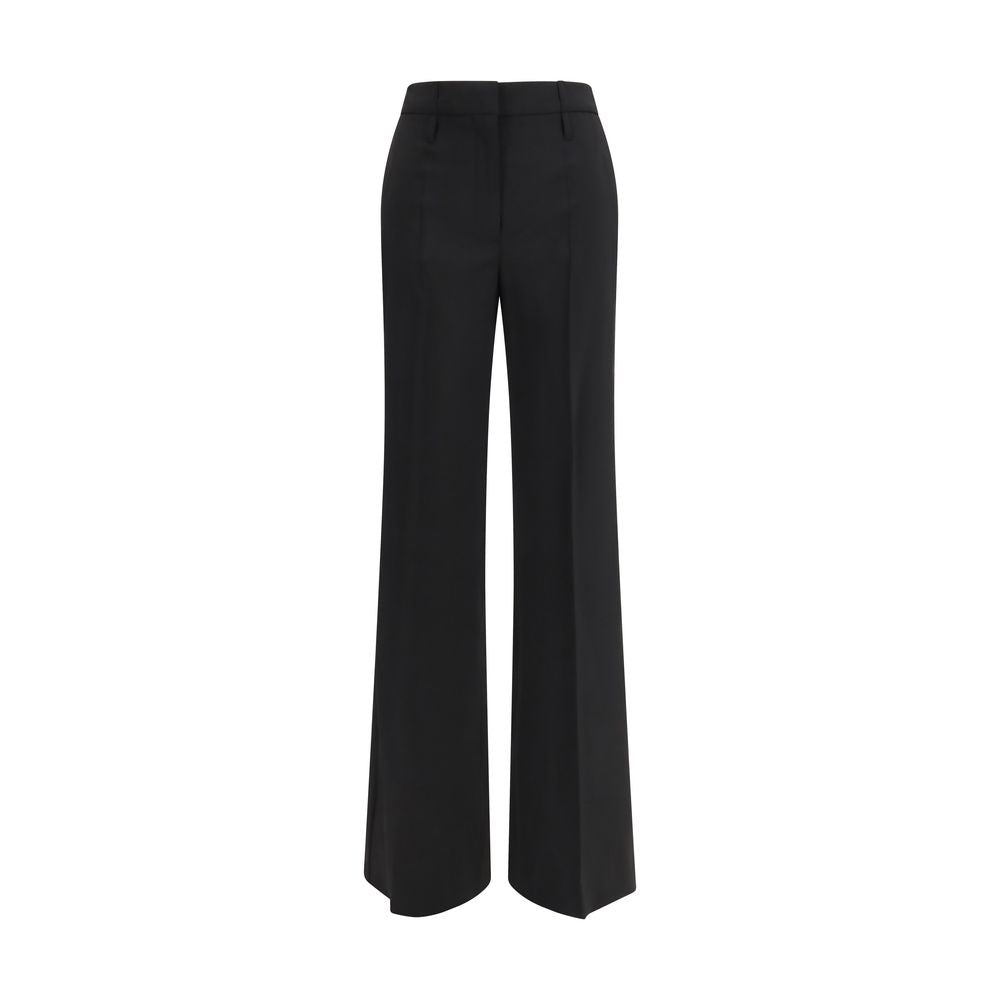 Pantalon évasé en laine polaire noire Max Mara