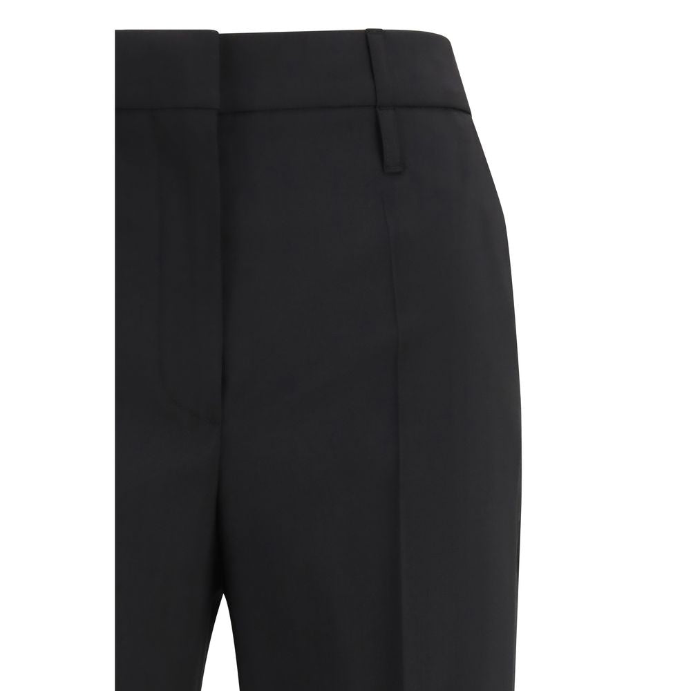 Pantalon évasé en laine polaire noire Max Mara