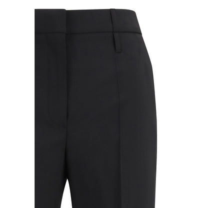 Pantaloni Svasati in Lana Fleece Neri Max Mara