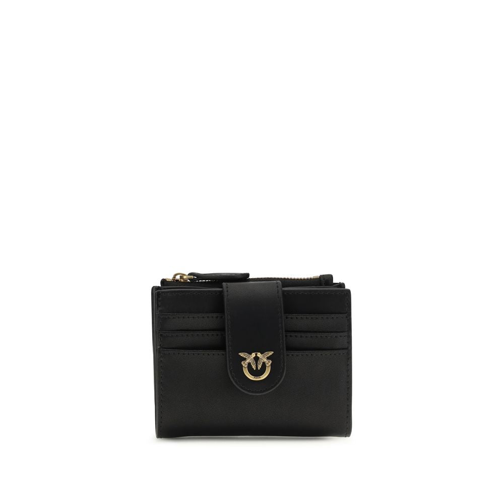 Portefeuille PINKO Bos Taurus en cuir de veau noir