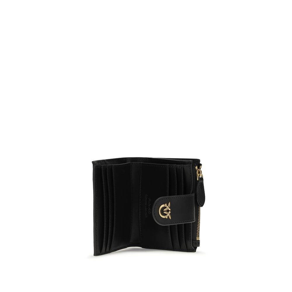 Portefeuille PINKO Bos Taurus en cuir de veau noir