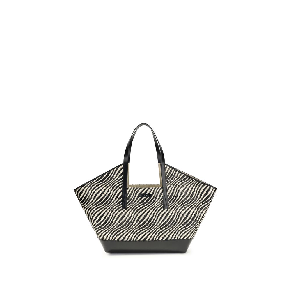 Sac porté épaule en polyamide noir Marni